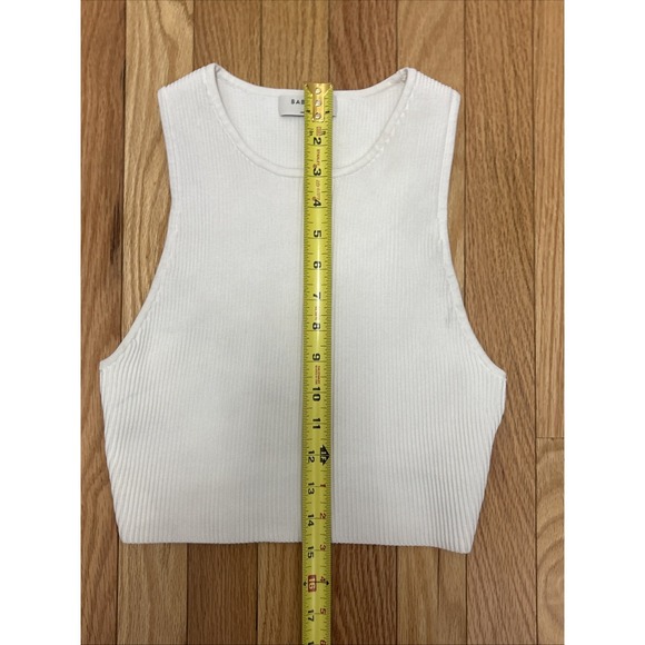 Aritzia Babaton Sculpt Knit Ribbed Tank Minimalist Contemporary Stretch Crop Med - Picture 5 of 5